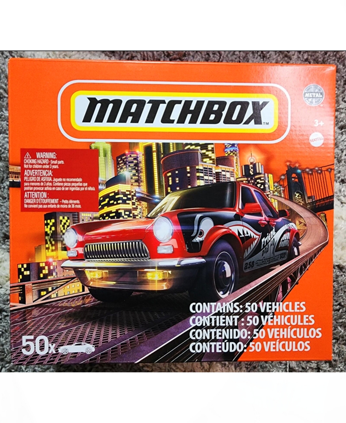 Matchbox Kids' 50 Car With Combination Sports Cars, Rucks, Construction, Speedway Rescue Set In Multi