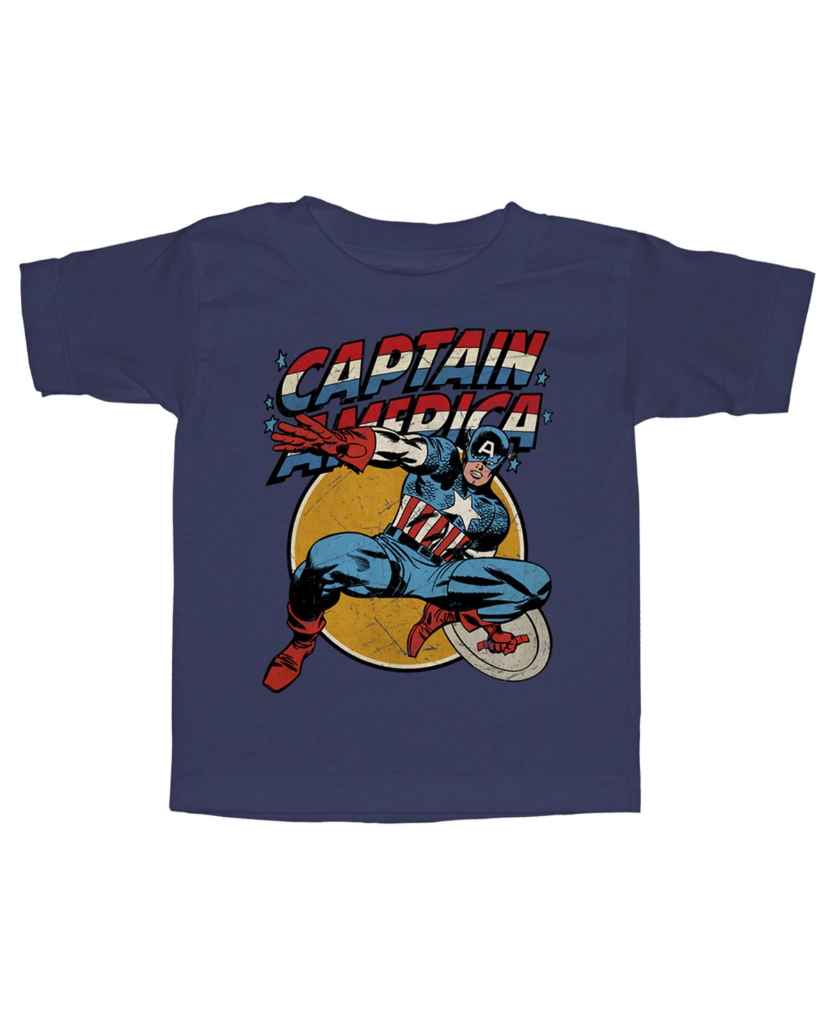 Marvel Toddler's  Captain America Shield Unisex T-shirt In Navy Blue
