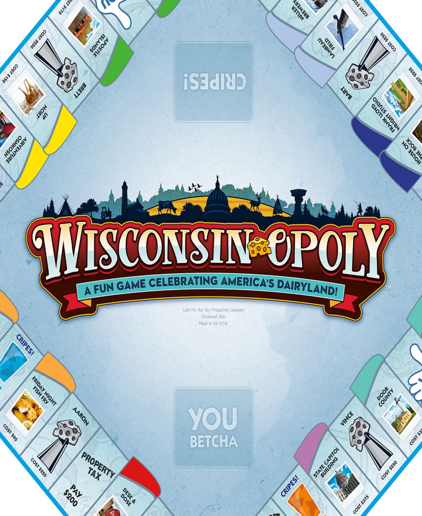 Детская настольная игра Late for the Sky Wisconsin-Opoly Classic Family Board Game, Ages 8+ — фото 7