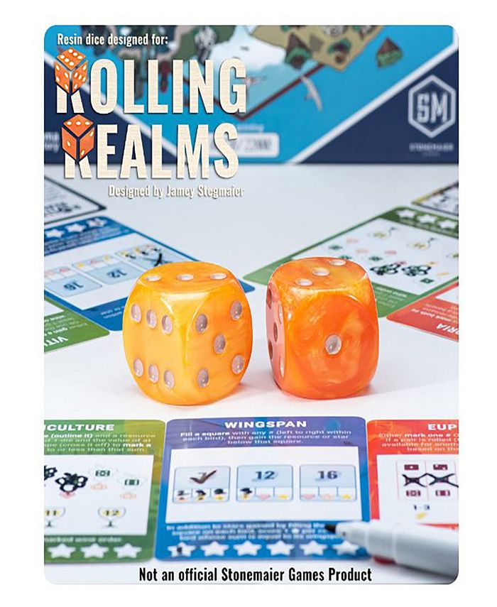 Gatekeeper Games Rolling Realms Premium Dice Set, Pair of 35mm Epic