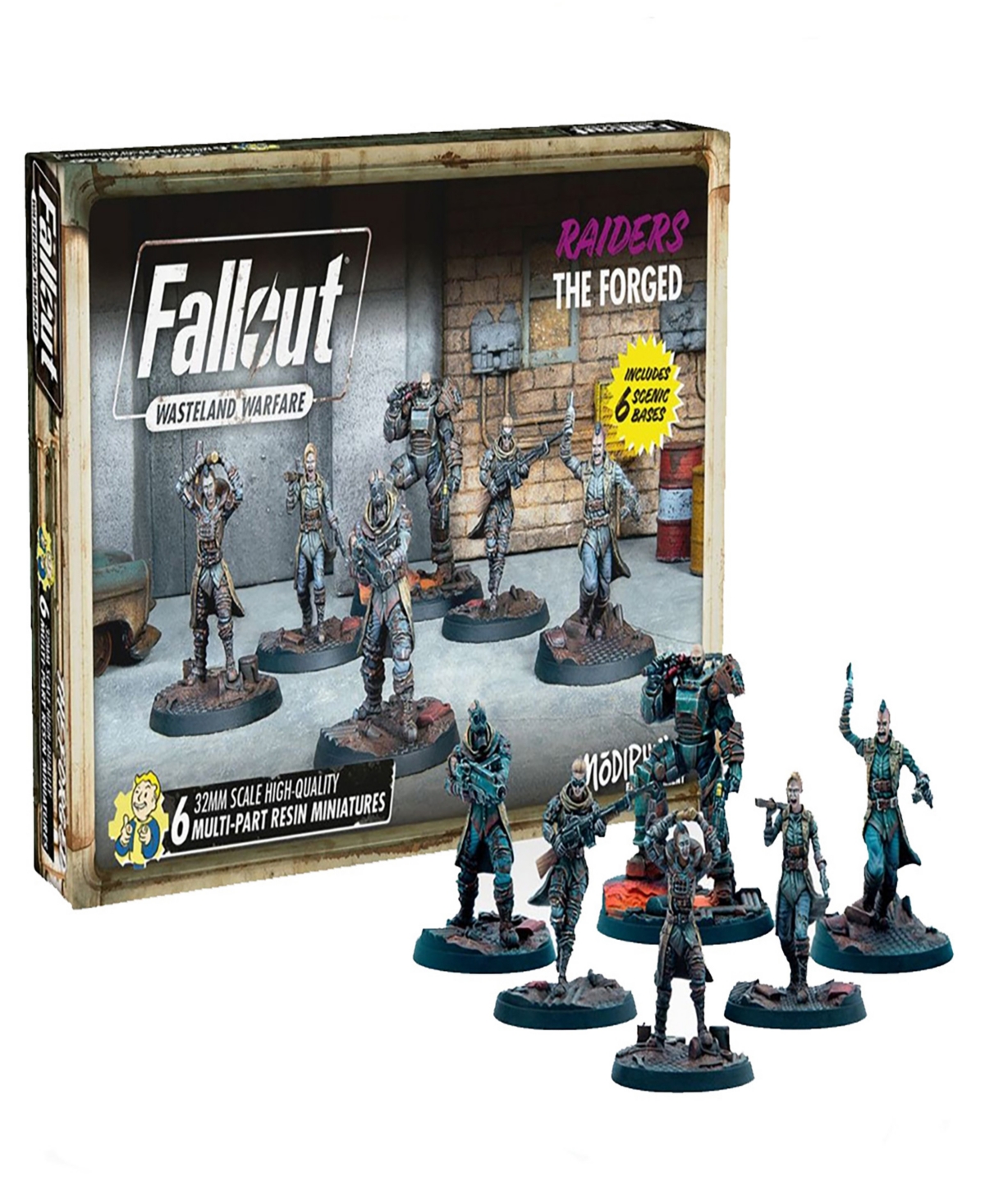 Modiphius Fallout Wasteland Warfare Raiders The Forged 6 Unpainted Resin Miniatures In Multi