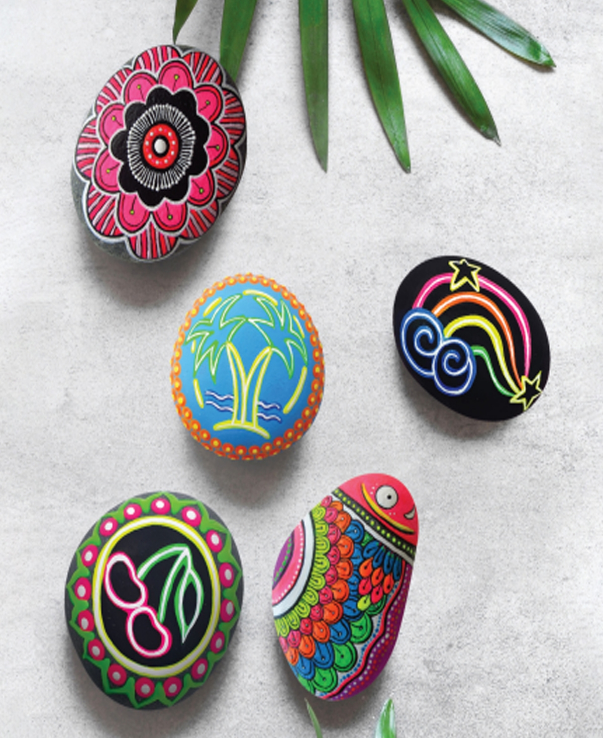 Shop Craft Maker The Complete Neon Rock Art Kit Diy Rock Painting For Kids, Rocks, Brushes, Paint, Stencils Included  In Multi
