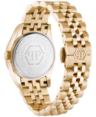 Women's Date Superlative Gold Ion-Plated Bracelet Watch 34mm