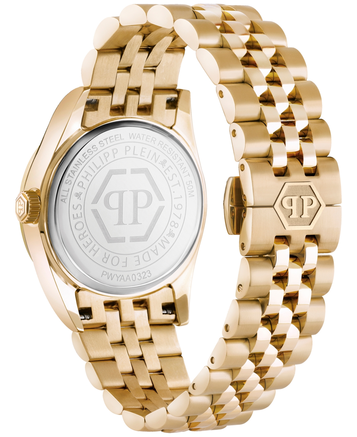 Philipp Plein Women's Date Superlative Gold Ion-Plated Bracelet Watch 34mm