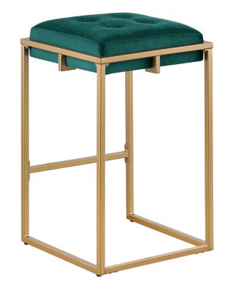 Nadia 2-Piece Square Metal Padded Seat Counter Height Stool Set