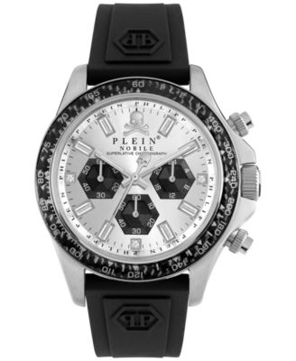 Philipp Plein - Men's Chronograph Nobile Racing Black Silicone Strap Watch 43mm