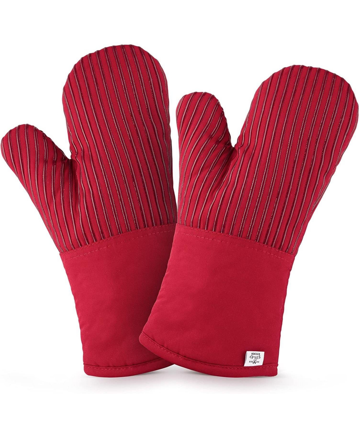 Zulay Kitchen Non Slip Grip Oven Mitts Heat Resistant - Long Protective  Gloves