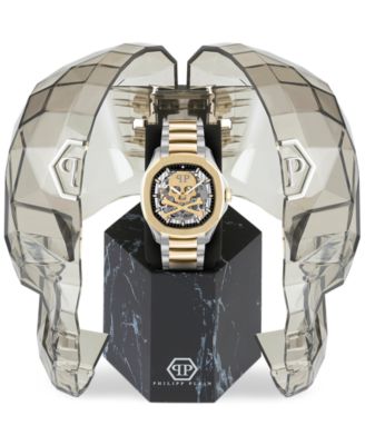 Men's Automatic Skeleton Spectre Two-Tone Stainless Steel Bracelet Watch 42mm