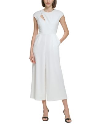 Calvin Klein - Women's Jewel-Neck Cutout Cap-Sleeve Jumpsuit