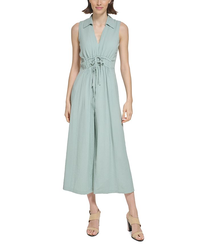 Calvin Klein Women's Sleeveless FauxTie Jumpsuit Macy's