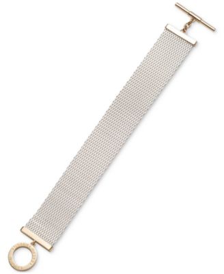 Lauren Ralph Lauren Two-Tone Toggle Mesh Flex Bracelet - Macy