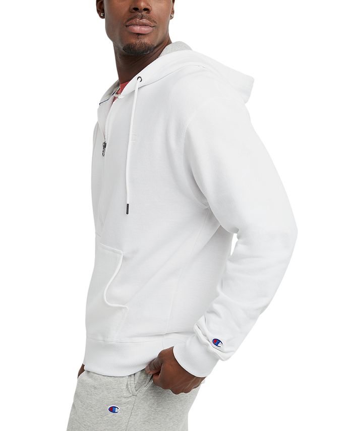 Champion men's powerblend fleece quarter zip hoodie clearance