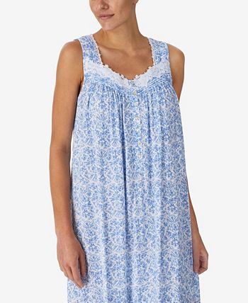 Eileen West Lace-Trimmed Cotton Ballet-Length Nightgown - Macy's