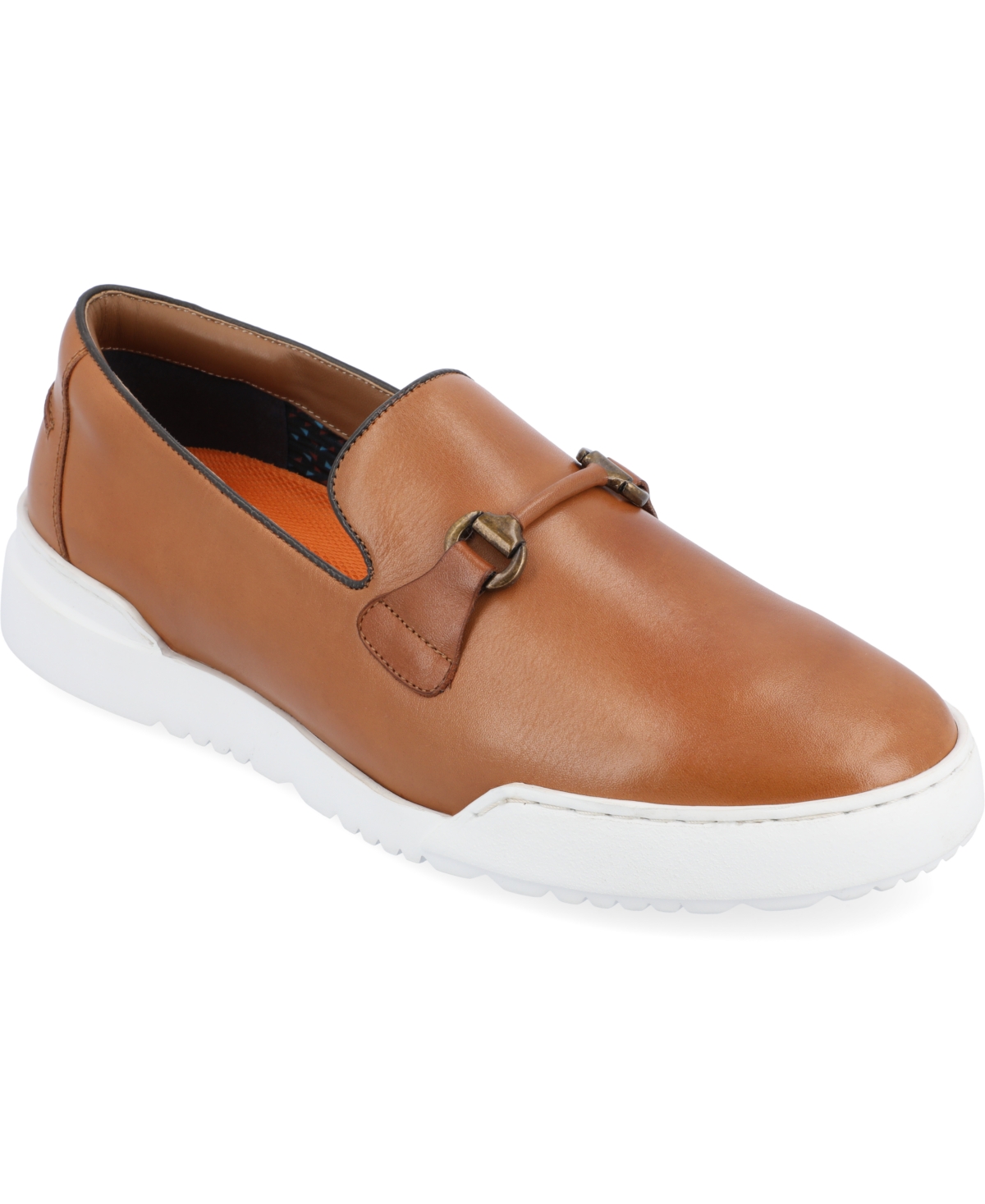 Shop Thomas & Vine Men's Dane Plain Toe Bit Loafer Casual Shoes In Cognac