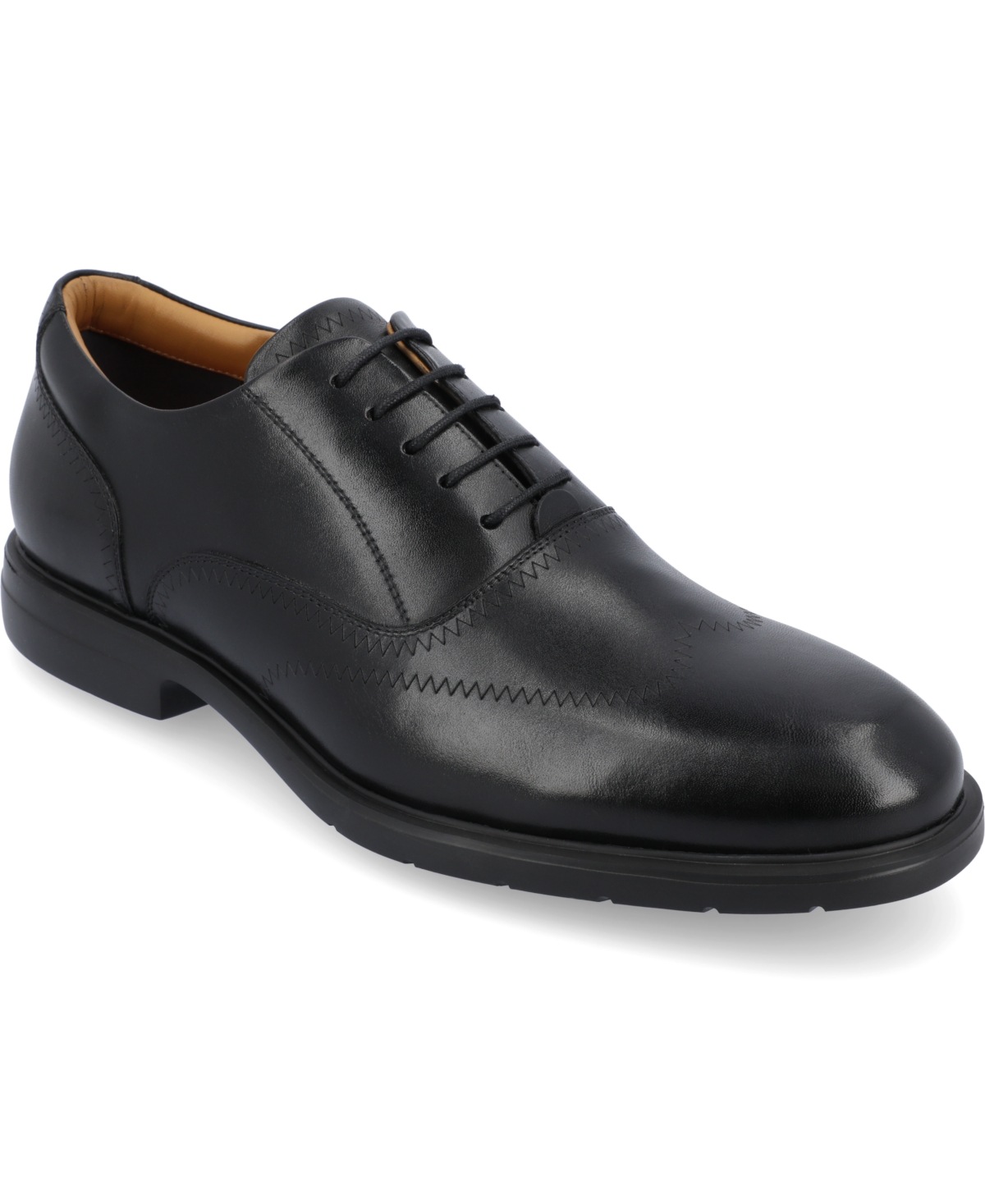 Shop Thomas & Vine Men's Hughes Wide Width Wingtip Oxford Shoes In Black