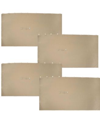125 x 77 Inch Polyester 4-Piece Gazebo Sidewall Set - Gazebo Curtains Only - Provides Shade and Privacy - Tan