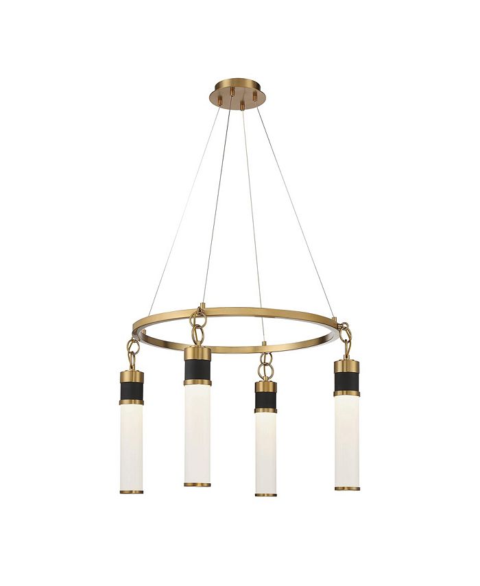 Savoy House Abel 4Light LED Chandelier in Matte Black with Warm Brass