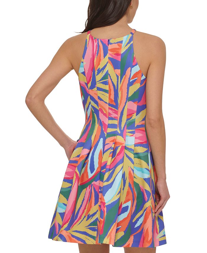 Vince Camuto Petite Printed Scuba Sleeveless Dress - Macy's