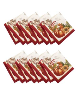 Elrene - Swaying Leaves 17" X 17" Napkins, Set of 8