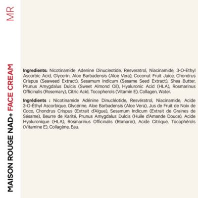 Maison Rouge NAD Face Cream, Resveratrol, Collagen, Niacinamide Hyaluronic Acid, Vitamin C & E, Aloe Vera, Shea Butter, Skin Care Wrinkles Moisturizer Firming Tightening, Neck Facial Cream, 1.7 Oz