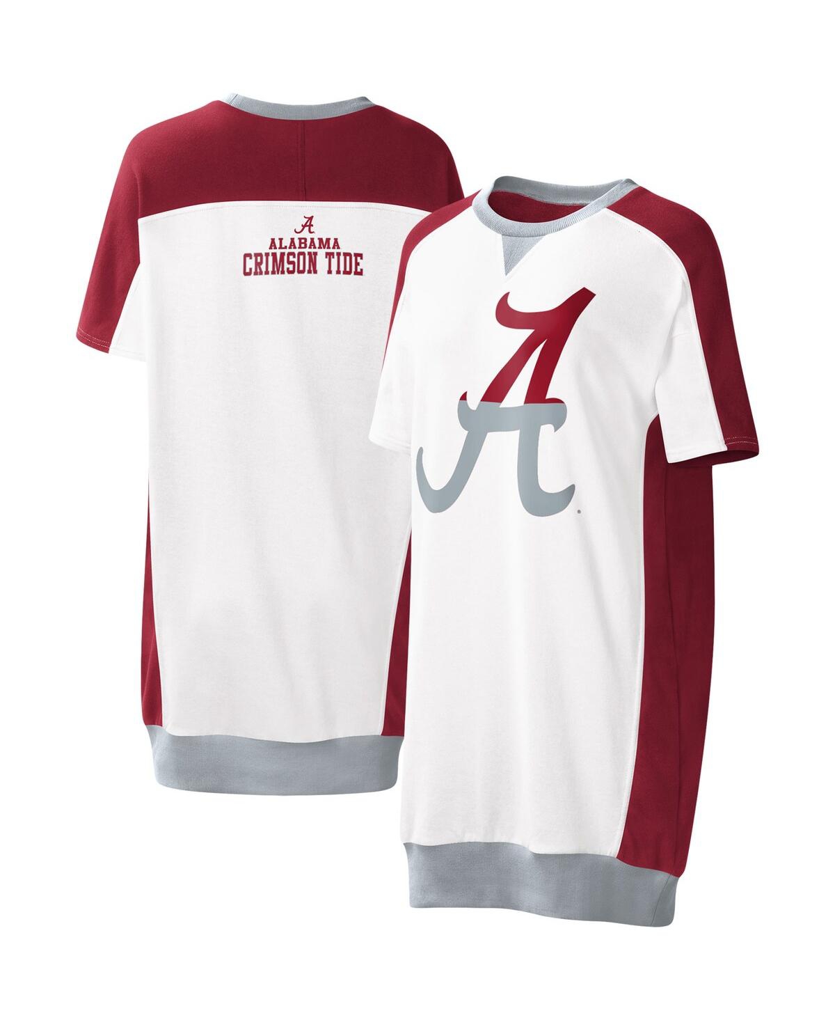 G-iii 4her By Carl Banks Women's  White Alabama Crimson Tide Home Run T-shirt Dress