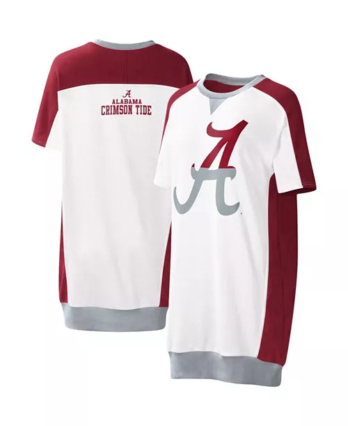 women's white alabama crimson tide home run t-shirt dress