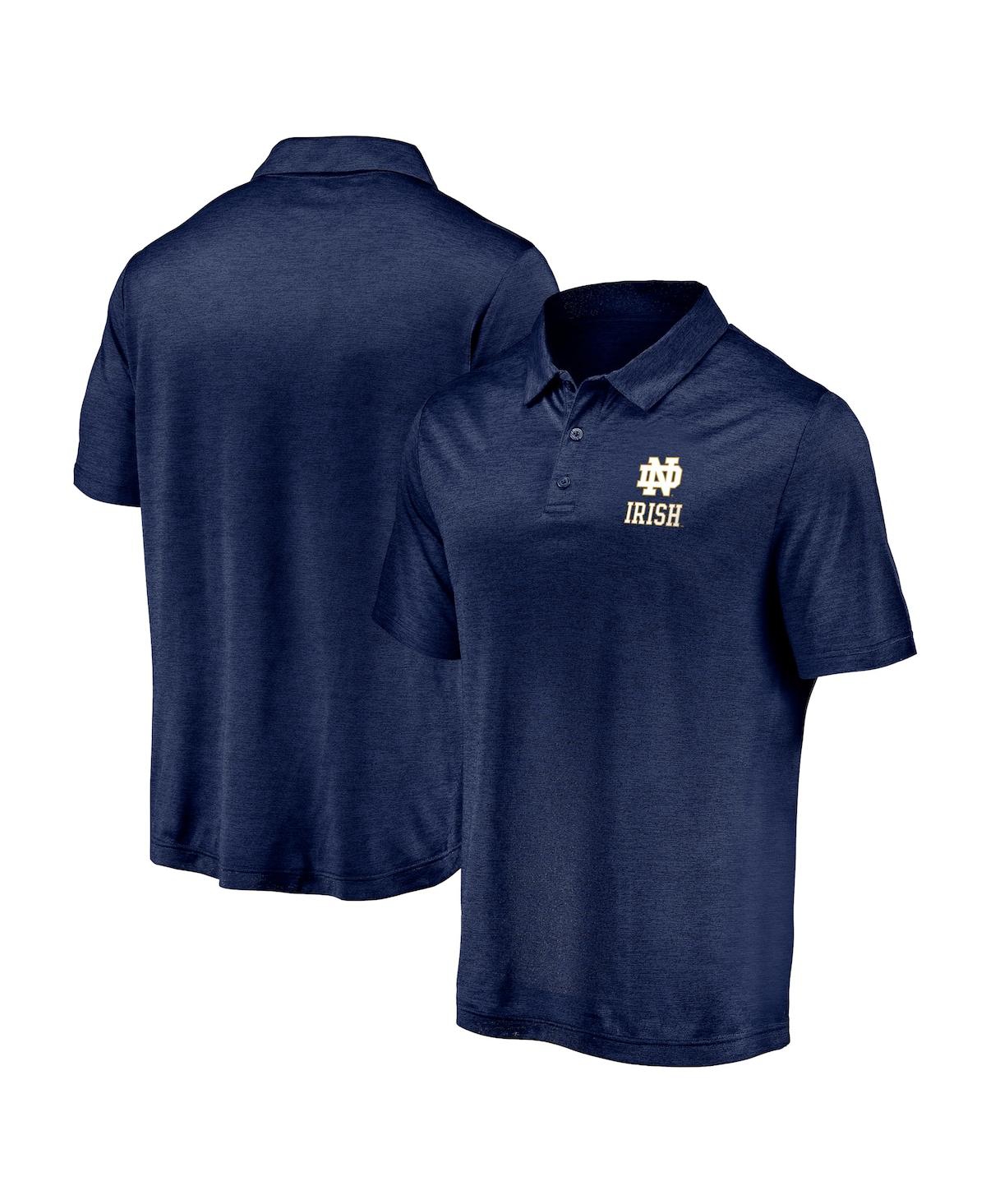 Fanatics Men's  Navy Notre Dame Fighting Irish Primary Logo Striated Polo Shirt In Heather Navy