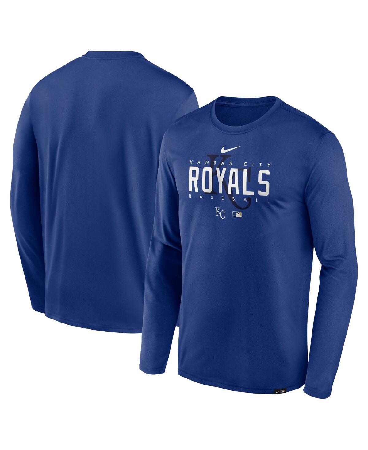 Nike Men's  Royal Kansas City Royals Authentic Collection Team Logo Legend Performance Long Sleeve T-