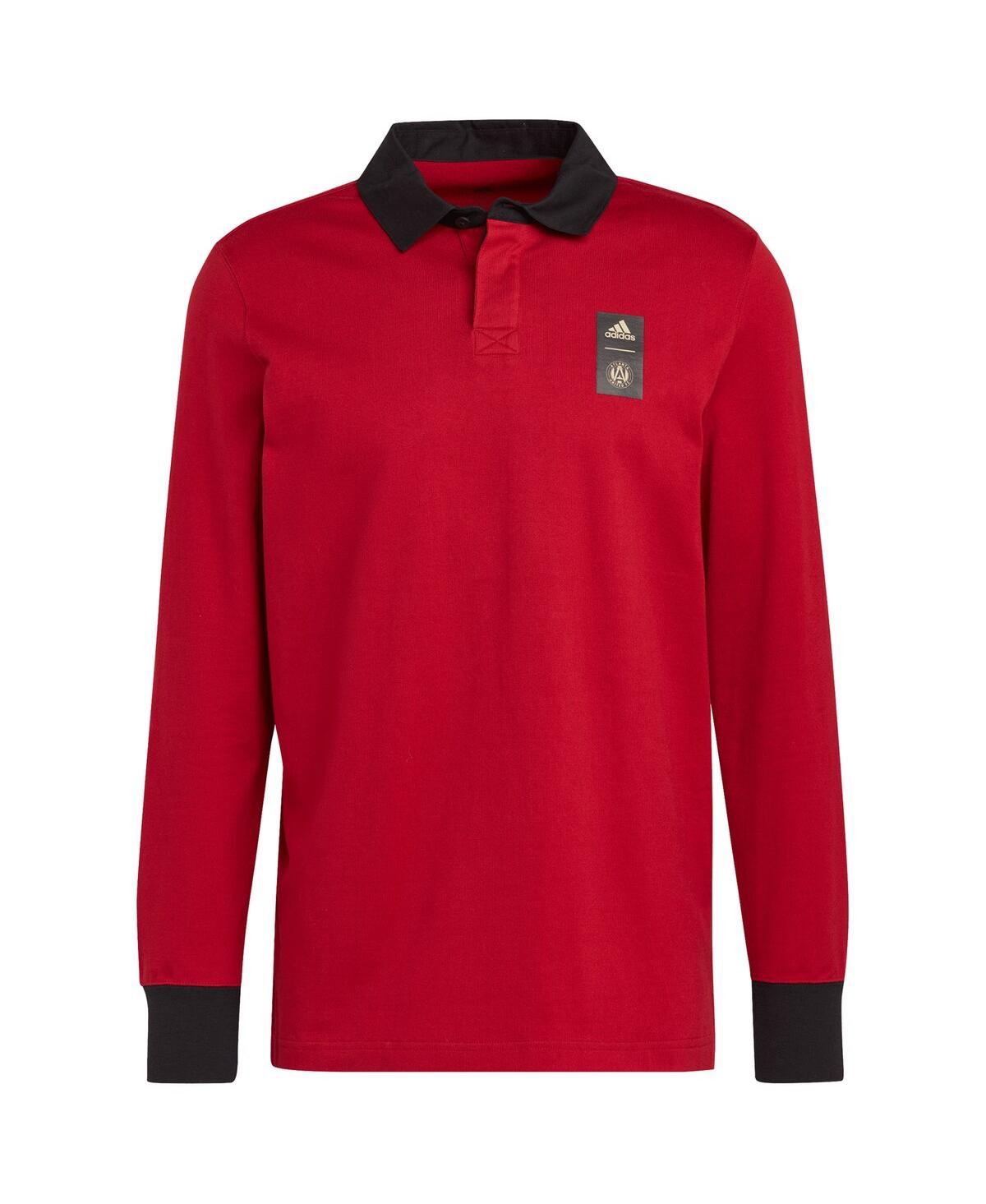 Men's adidas 2023 Player Red Atlanta United Fc Travel Long Sleeve Polo Shirt - Red
