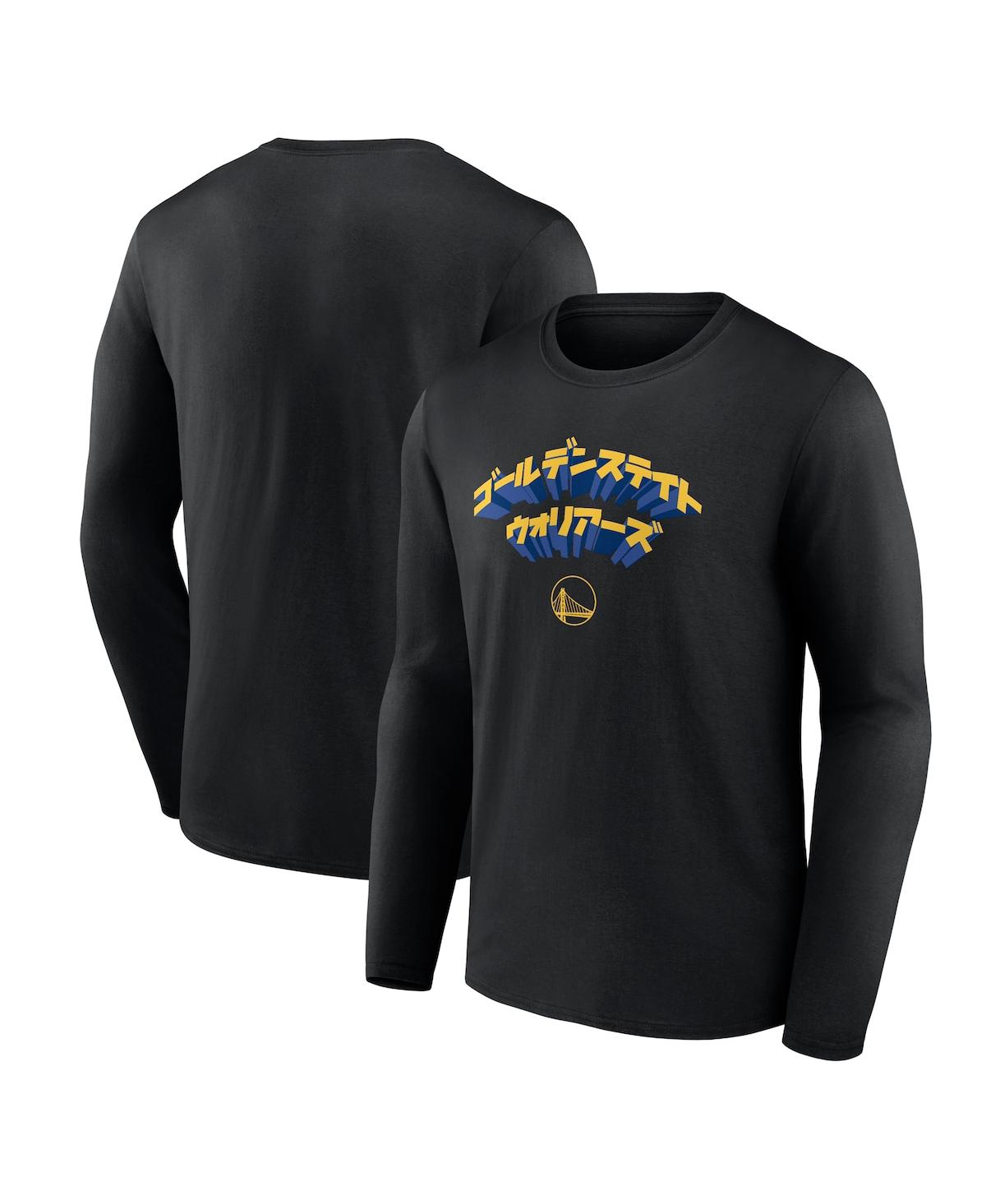 Shop Fanatics Men's  Golden State Warriors Japanese Heritage Long Sleeve T-shirt In Black