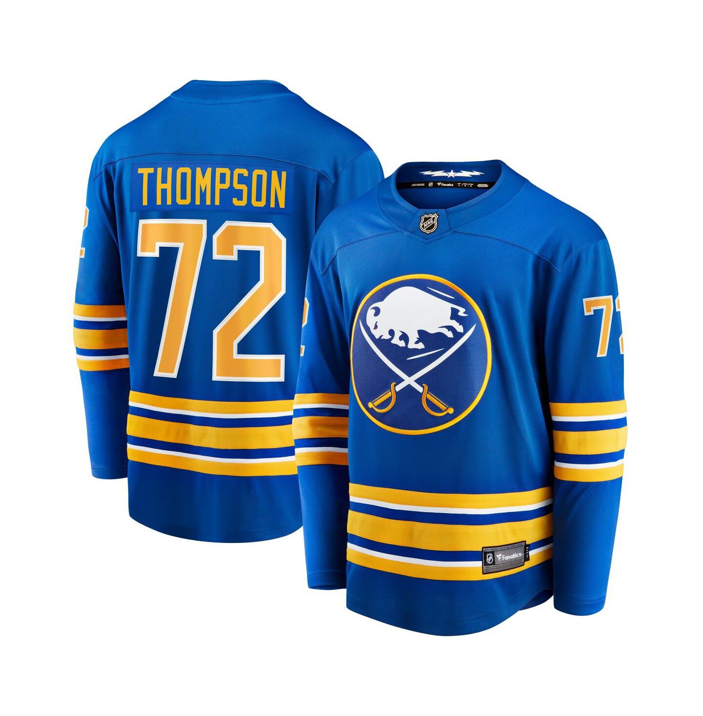 Мужской топ Fanatics Tage Thompson Royal Buffalo Sabres Home Breakaway Player Jersey — фото 2