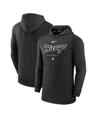 Men's Heather Black Chicago White Sox Authentic Collection Early Work Tri-Blend Performance Pullover Hoodie