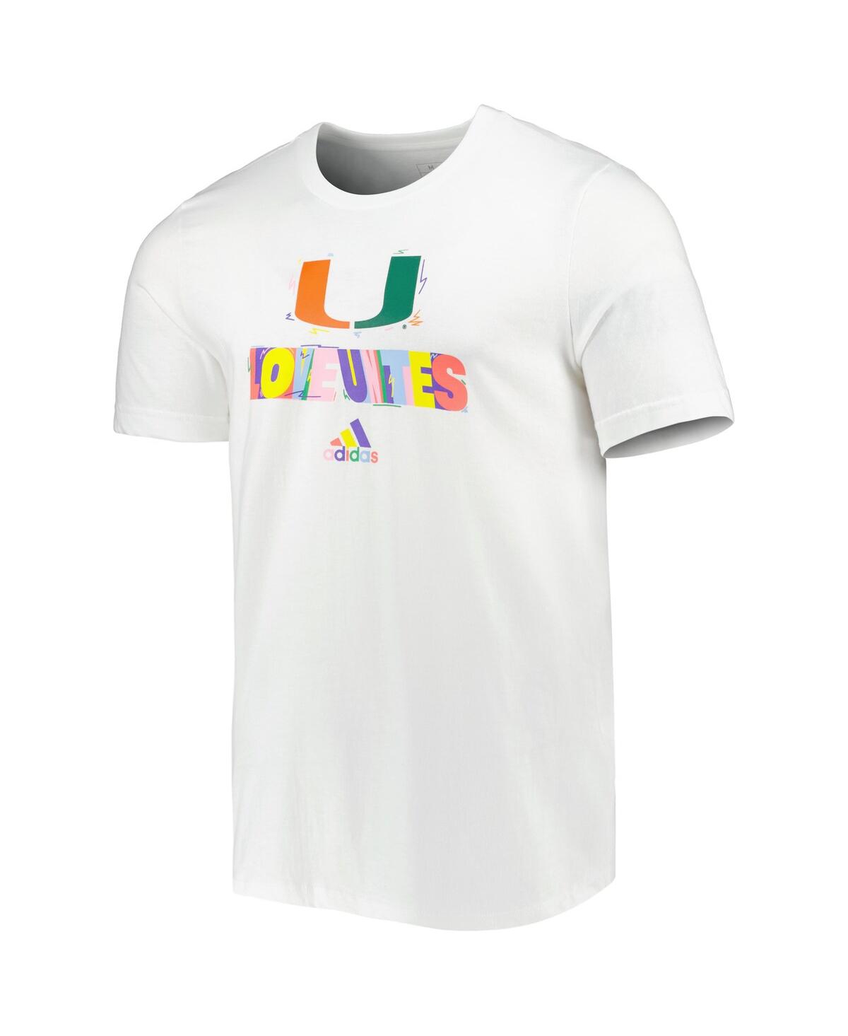 Shop Adidas Originals Men's Adidas White Miami Hurricanes Pride Fresh T-shirt