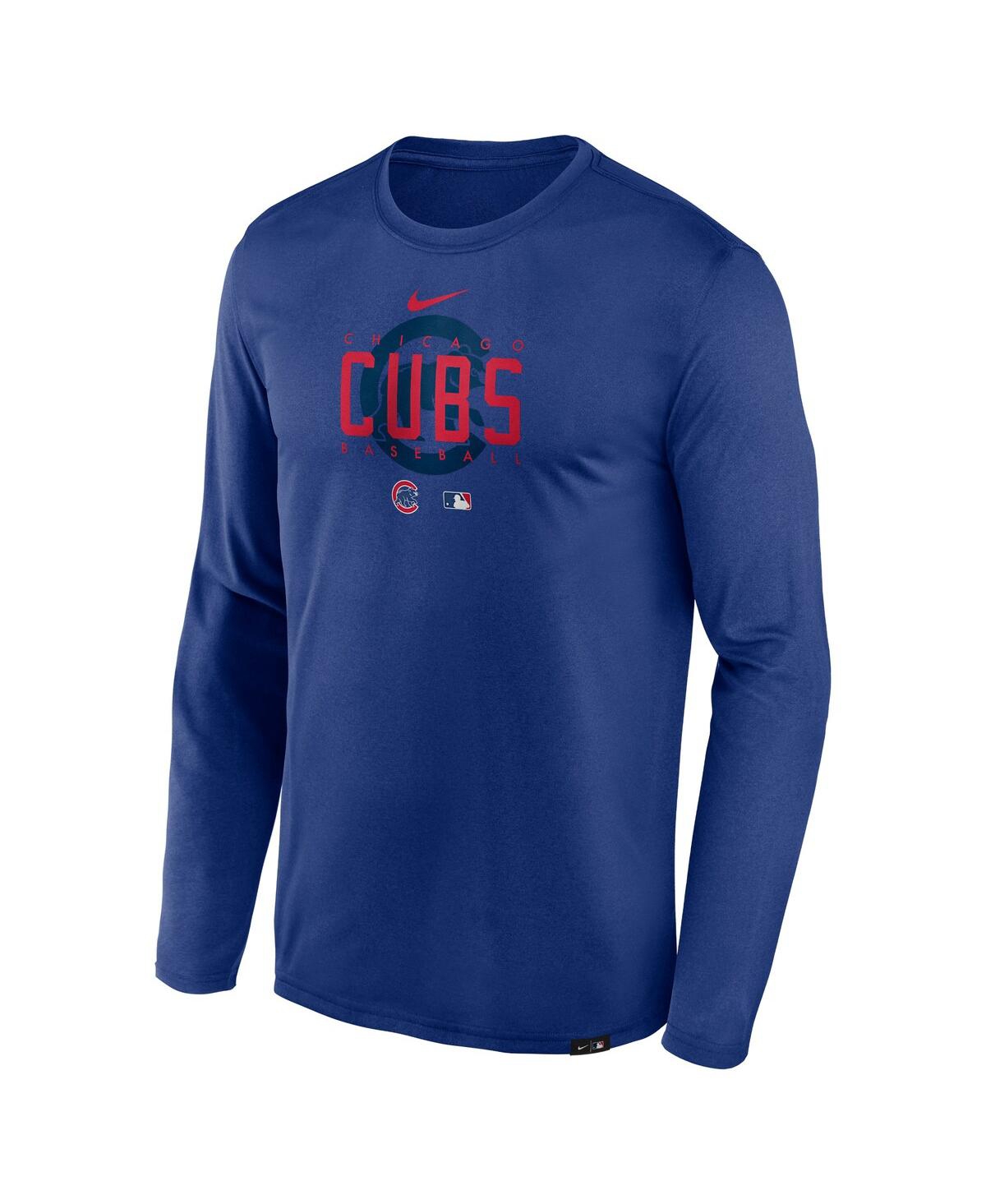 Men's NikeChicago Cubs Authentic Collection Team Logo Legend Performance Long Sleeve T-shirt - Royal