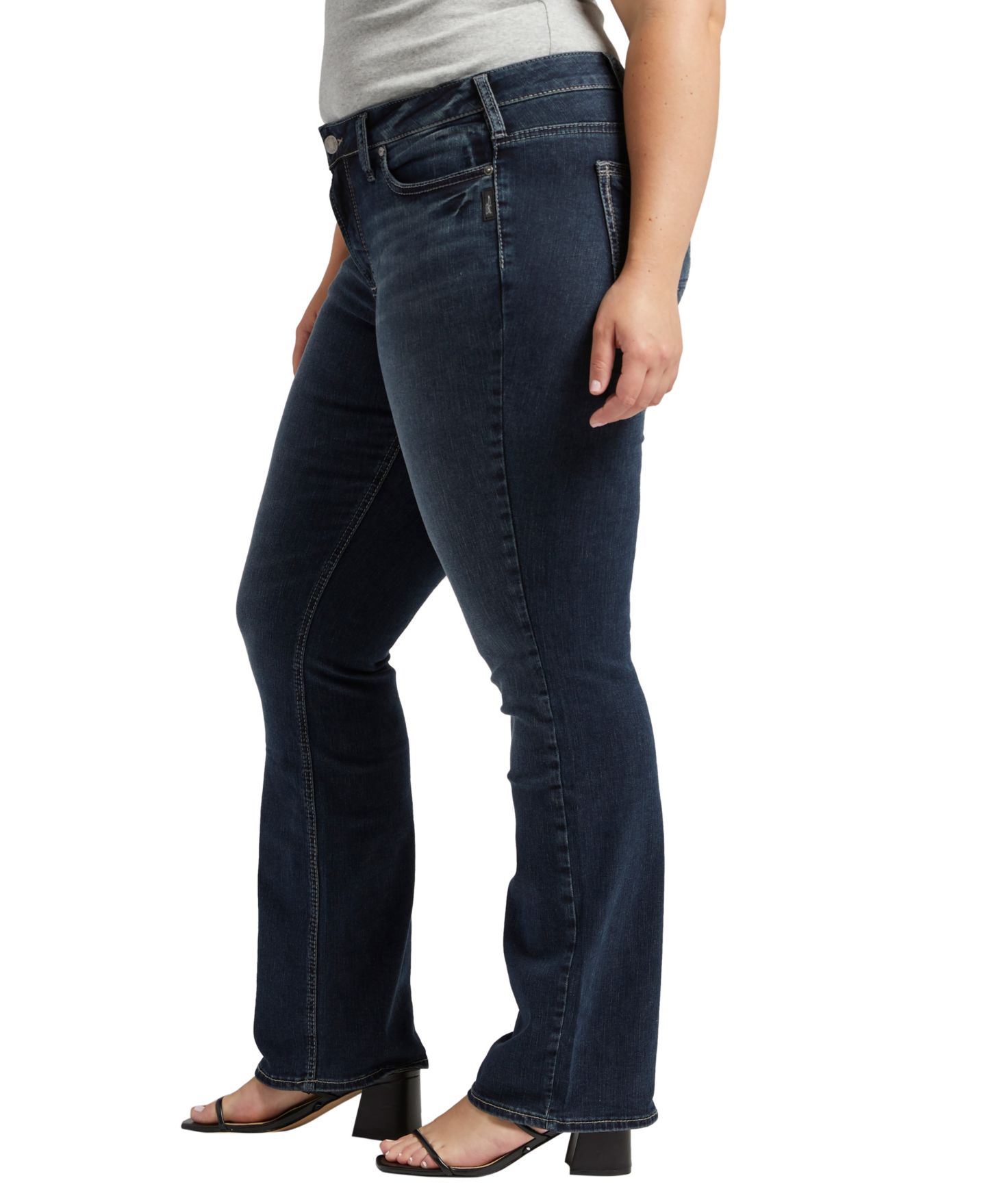 Женские джинсы Silver Jeans Co. Plus Size Suki Slim Bootcut Jeans, Short & Regular Lengths, цвет: Индиго — фото 3