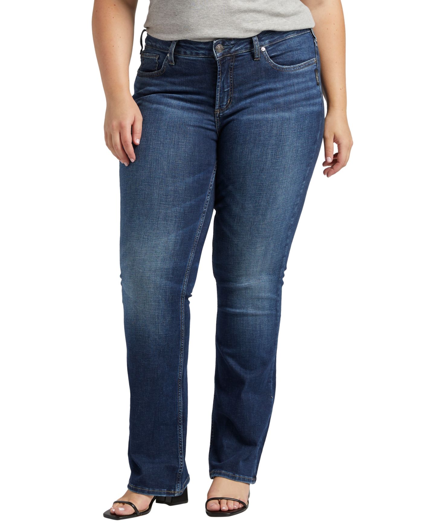 Женские джинсы Silver Jeans Co. Plus Size Suki Slim Bootcut, цвет: Индиго — фото 1