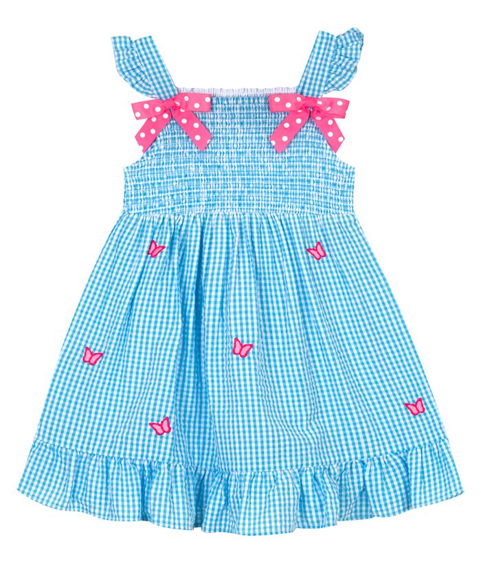 Rare Editions Baby Girls Seersucker Smocked Butterfly Dress Macy s