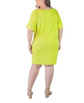 Plus Size Loose Fit V-Neck T Shirt Dress