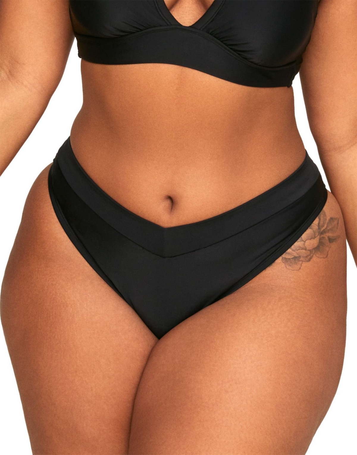 Plus Size Demi Swimwear Bikini Bottom - Dark pink 2