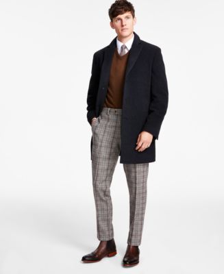 Calvin Klein Men's Prosper Wool-Blend X-Fit Overcoat - Macy's
