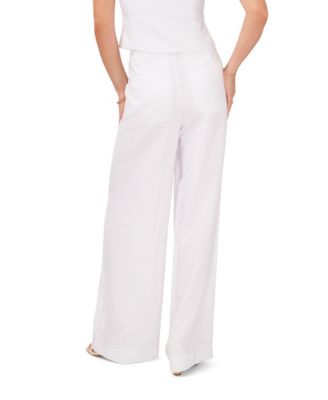 Women's Button Detail Wide Leg Pants