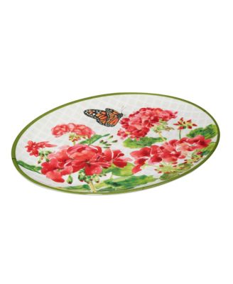 Geraniums Melamine Platter, Set of 2
