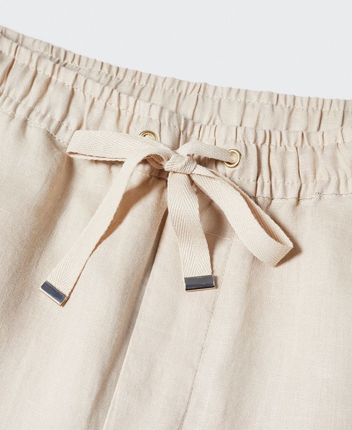 MANGO Women's Linen Pants - Macy's