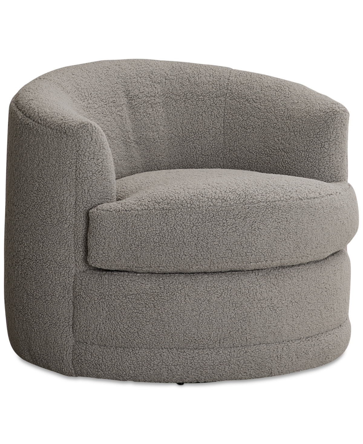 Furniture Jenselle 36" Fabric Swivel Chair, Created For Macy's In Grey