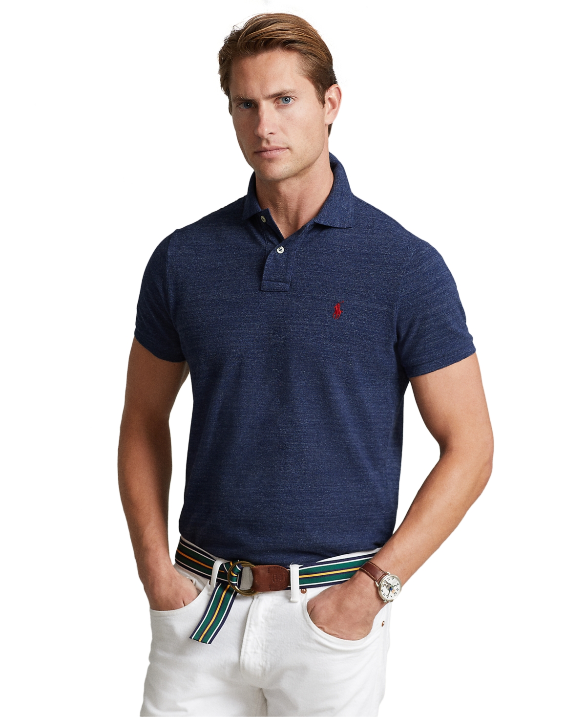 Polo Ralph Lauren Men's Classic-Fit Mesh Polo - Classic Royal Heather