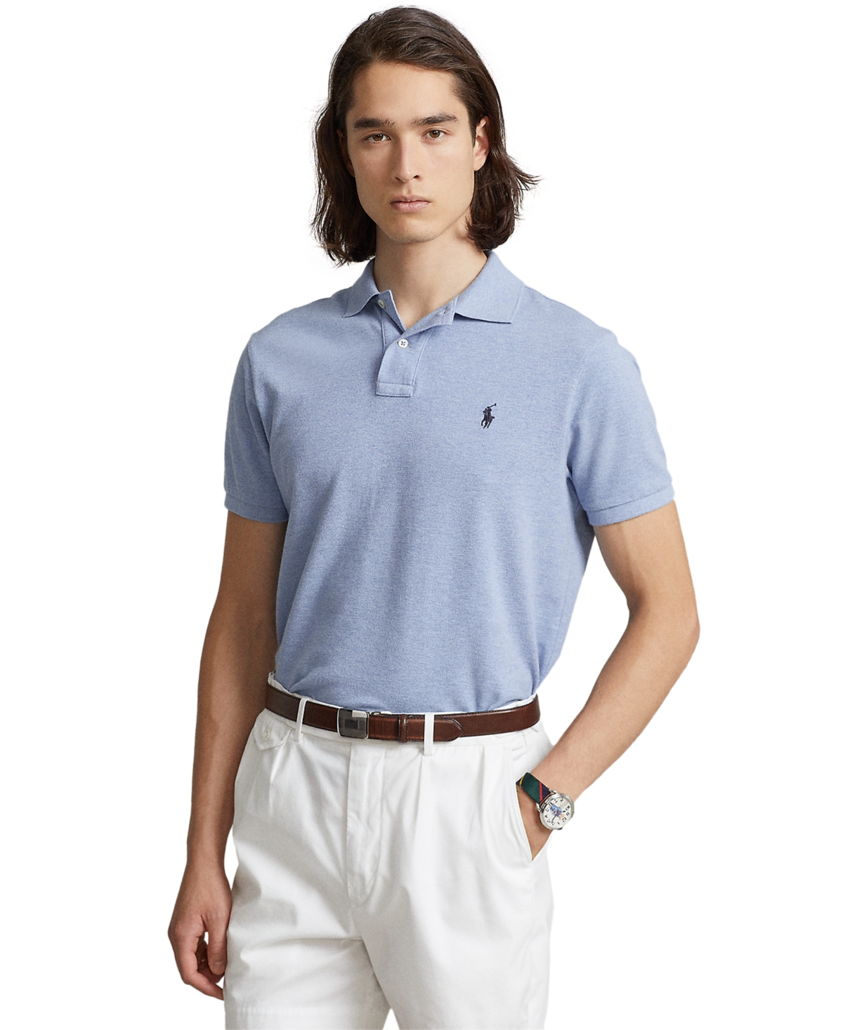 Polo Ralph Lauren Men's Classic-Fit Mesh Polo - Jamaica Heather