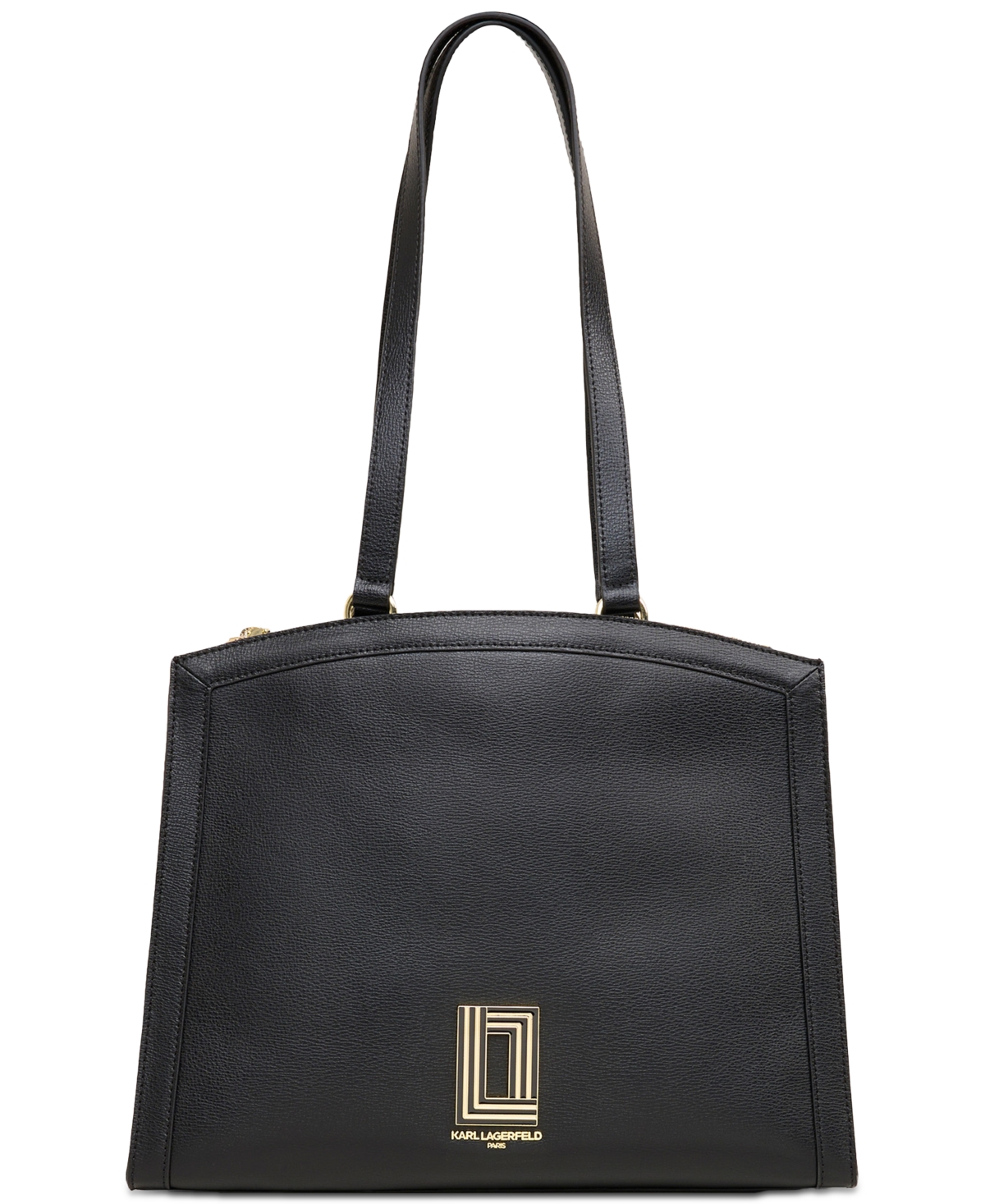Karl Lagerfeld Simone Medium Leather Tote Bag In Black