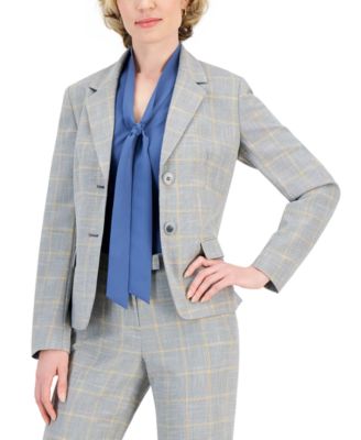 Kasper - Petite Plaid Two-Button Blazer