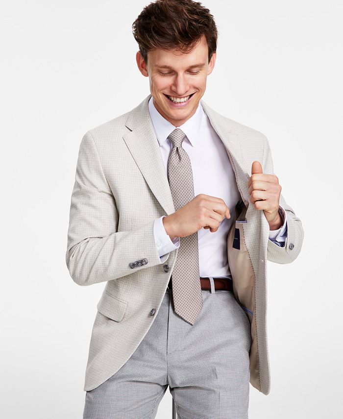 Tommy Hilfiger Men's Modern-Fit Tan Check Sport Coat - Macy's