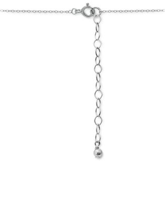 Pink & White Cubic Zirconia Flower Necklace in Sterling Silver, 16" + 2" extender, Created for Macy's